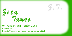 zita tamas business card