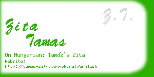 zita tamas business card